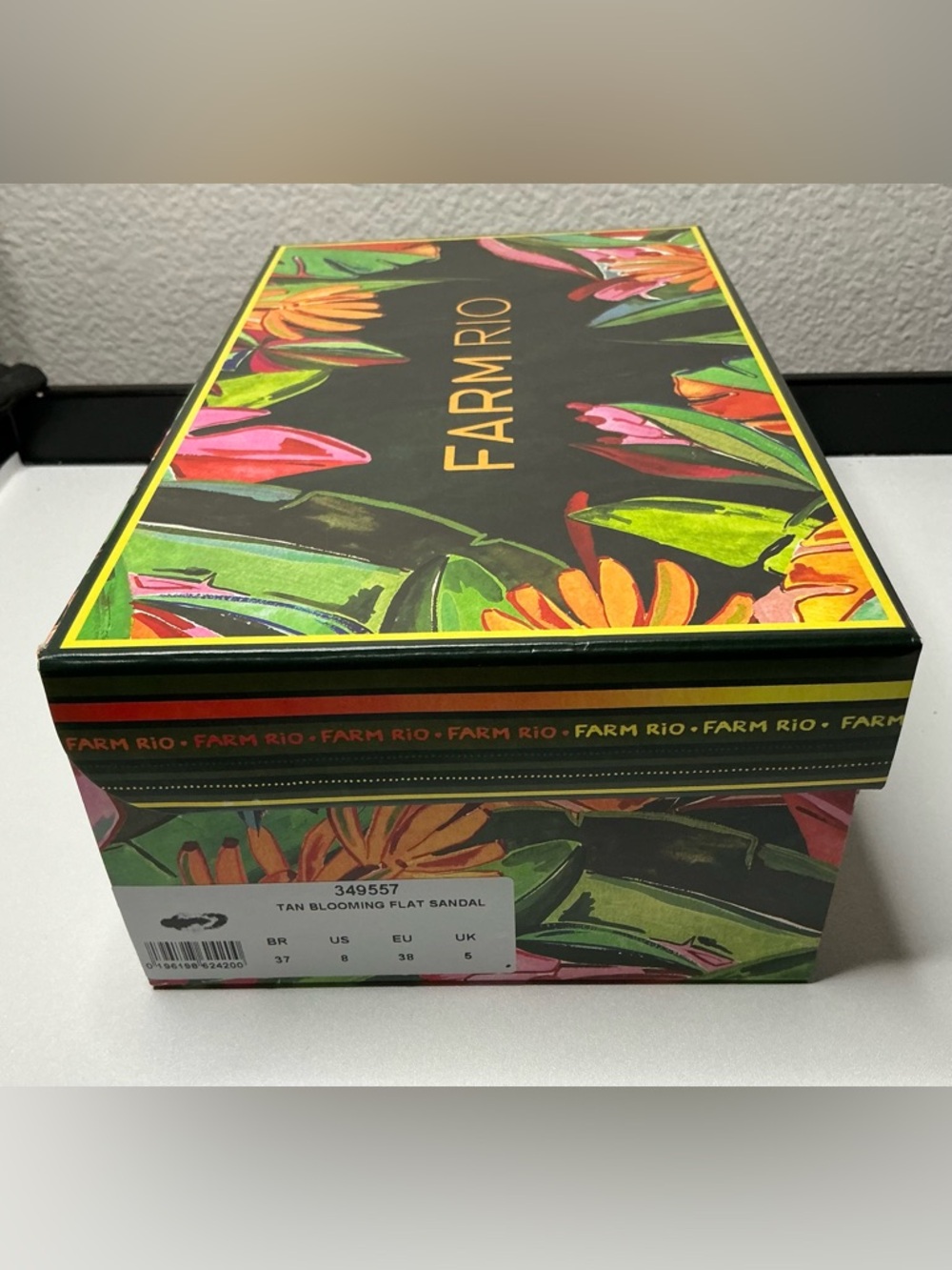 Farm Rio Tan Blooming Flat Sandal Size US8 / EU38 NIB - Picture 6 of 6